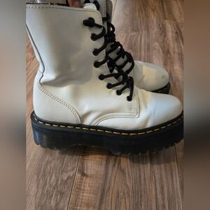 White Leather Women's Boots